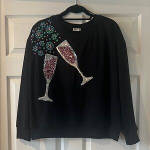 🩷Black Sequin Champagne Sweatshirt NWOT!🩷